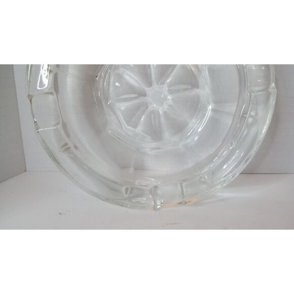 Vintage glass ashtray large 8.5 inches cut glass cigarette cigar ashtray - Picture 4 of 7